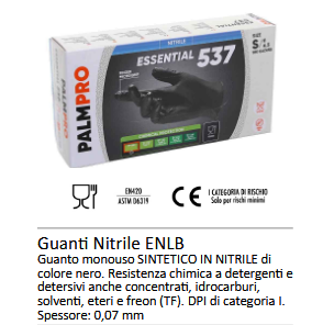 guanti in nitrile senza polvere neri